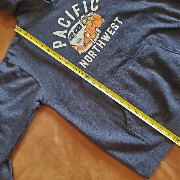 Bear Bus Charcoal Hoodie Pacific Northwest Vibes Kangaroo Pocket Large - Picture 8 of 12